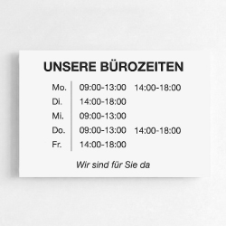 Öffnungszeiten Schild
