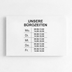Öffnungszeiten Schild