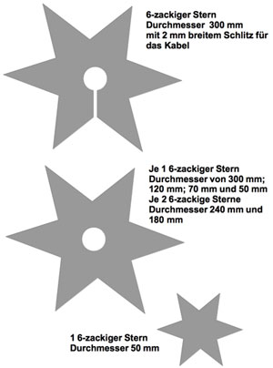 Acrylglas-Zuschnitte in Stern-Form fr Tannenbaum