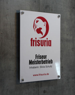 Firmenschild Acrylglas fr Friseur (Friseur-Firmenschild)