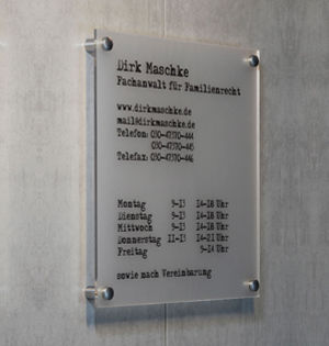 Kanzleischild Fachanwalt fr Familienrecht (PLEXIGLAS®)