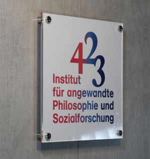 Gemeindebüro Schild mit Öffnungszeiten - Acrylglas