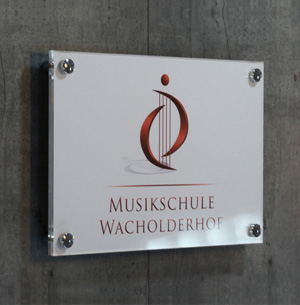 Schild Musikschule - Acrylglas