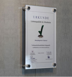 Schild Urkunde - Acrylglas