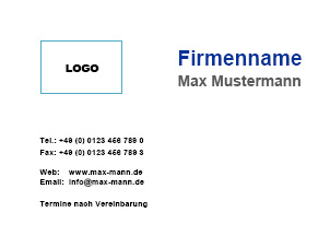 Firmenschild Vorlage 25 mit Logo Muster
