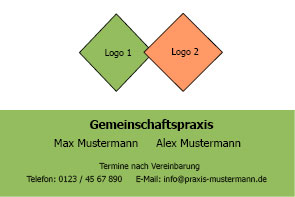 Praxisschild Vorlage 10 Layout wie Visitenkarte